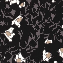 Chiffon Abstract Flowers Black