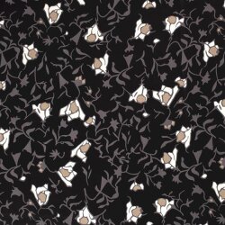 Chiffon Abstract Flowers Black