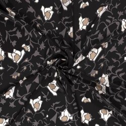 Chiffon Fiori Astratti Nero