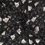 Mousseline de soie Fleurs Abstraites Noir