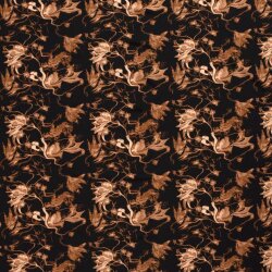 Crepe Abstract flowers rust red