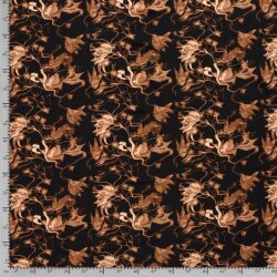 Crepe Abstract flowers rust red