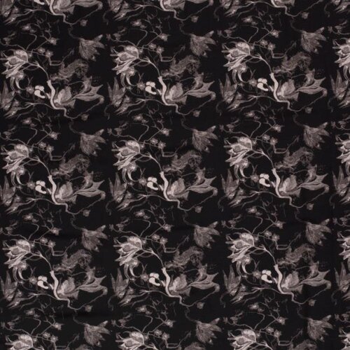 Crepe Abstract flowers black