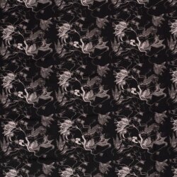 Crepe Abstract flowers black