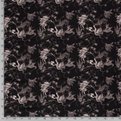 Crepe Abstract flowers black