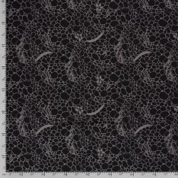 Crepe Abstract flowers black