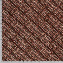 Crepe Abstract Pattern Rust Red