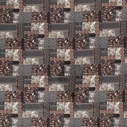 Crepe Abstract pattern burgundy