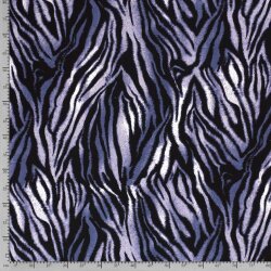 Viskózový tygří vzor džínově modrý