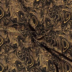 Viscose Abstract mosterd geel