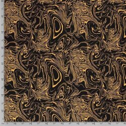 Viscose Abstract mosterd geel
