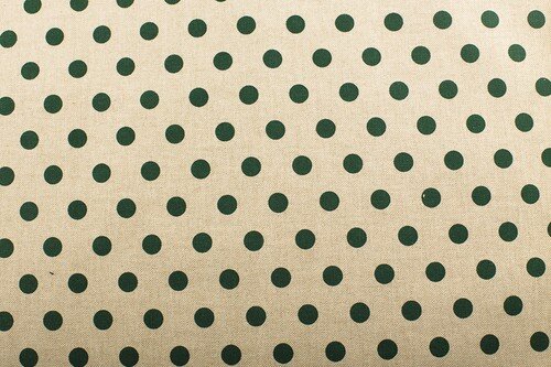 Decorative fabric, green dots, linen, look