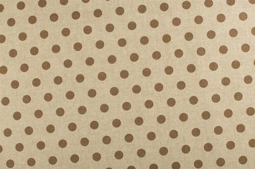 Decorative fabric, brown dots, linen, look