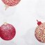 Dekorační látka červená vánoční koule bílá
