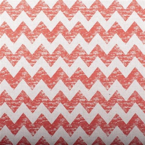 Decorative fabric zigzag orange linen look