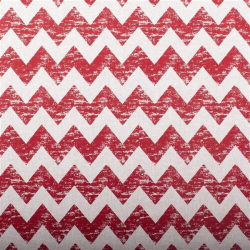 Tela decorativa en zigzag aspecto de lino rojo