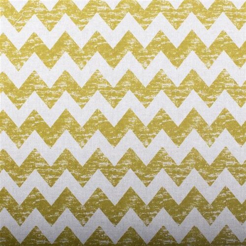Tessuto decorativo a zigzag senape look lino