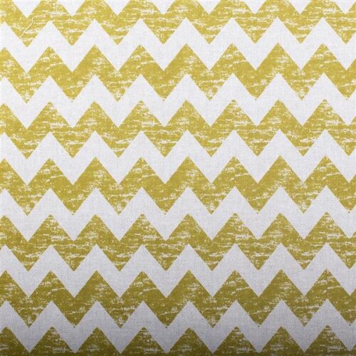 Decoratieve stof zigzag mosterd linnen look