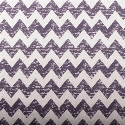 Tissu décoratif aspect lin gris zigzag