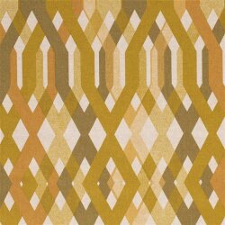 Tela decorativa abstracta mostaza en forma de panal