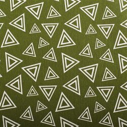 Decorative fabric wild triangles dark olive