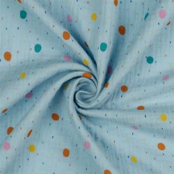 Mussola pioggia colorata di punti - azzurro