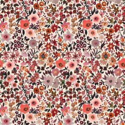 BaumwollBaumwolljersey Digital Blumen - creme