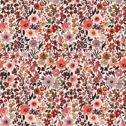 BaumwollBaumwolljersey Digital Blumen - creme