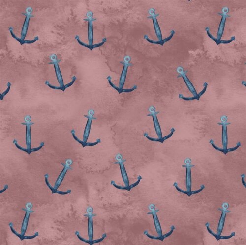 French Terry Organic Digital Anchor - pearl pink