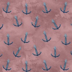 French Terry Organic Digital Anchor - pearl pink