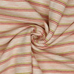 French Terry stripes - pink mottled