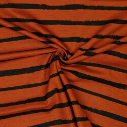 Cotton jersey stripes - stone red