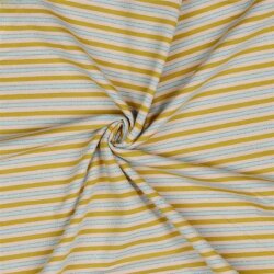 Cotton jersey stripes LUREX - ochre/SILVER