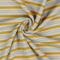 Jersey de algodón a rayas LUREX - ocre/SILVER