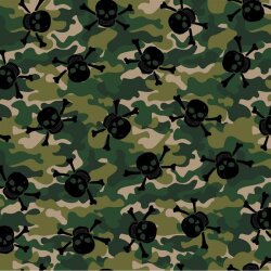 Jersey di cotone Digital SKULL Camouflage 1-TIME - verde...