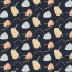 Jersey di cotone Digital Shapes and Strokes - blu notte