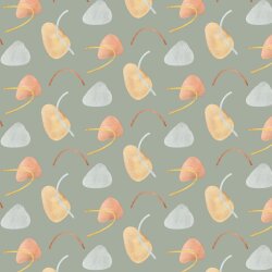 Cotton Jersey Digital Shapes and Strokes - Sage