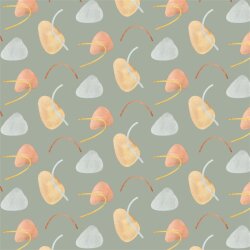 Cotton Jersey Digital Shapes and Strokes - Sage