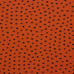 Cotton jersey small polka dots - terracotta