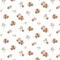 Fiori digitali biologici in jersey di cotone - bianco