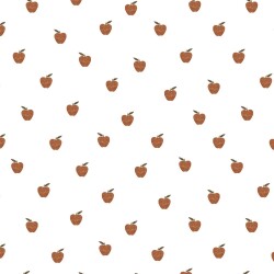 Cotton jersey Organic Digital Apples - white