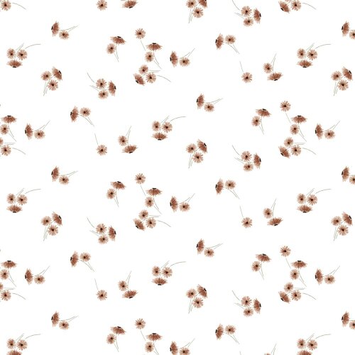 Baumwolljersey Organic Digital Blüten - weiß