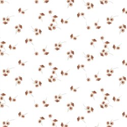 Cotone jersey Organic Digital Flowers - bianco