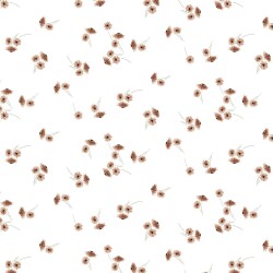 Katoenen jersey Organic Digital Flowers - wit