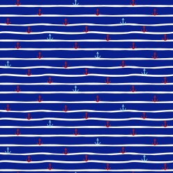 Maglia di cotone Ancora organica su righe - blu cobalto