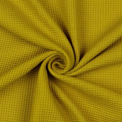 Organic waffle jersey - mustard