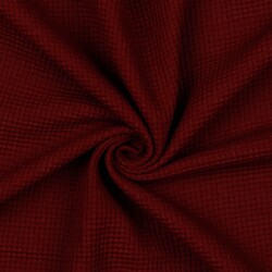 Waffle Jersey Organic - dark wine red