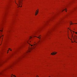 Cotton jersey fox - ruby red