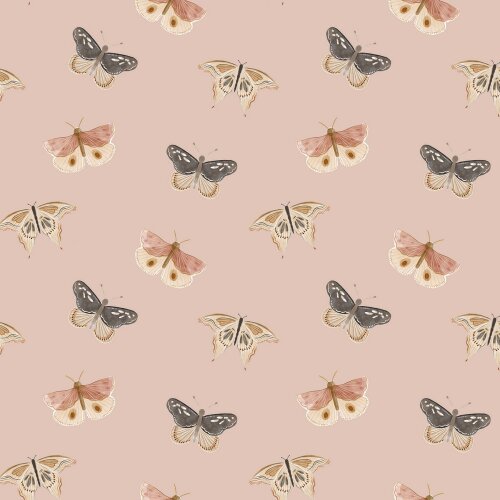 Jersey de coton Digital Butterflies - beige rose