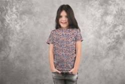 Cotton jersey digital petals - rust orange